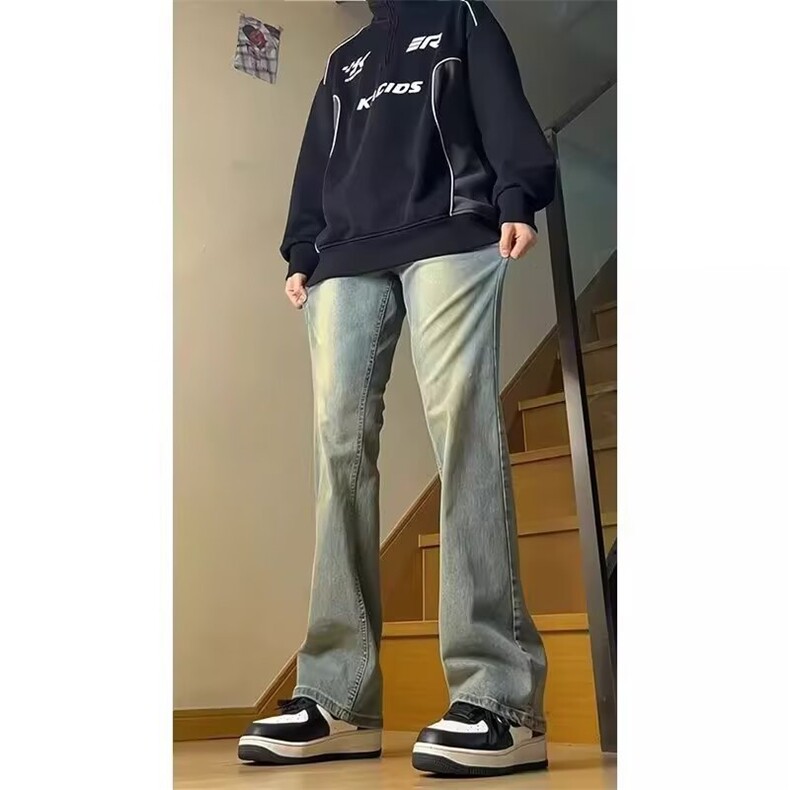 牛仔裤男美式高街加绒水洗直筒显瘦微喇裤513ACK2656加绒P45,男装牛仔裤,星座513A
