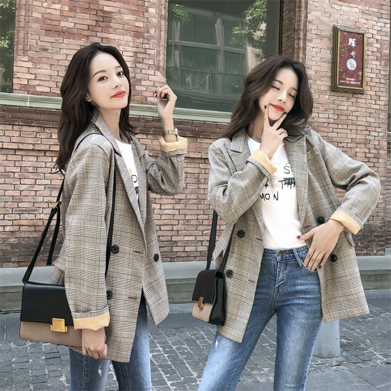 款点击收藏好主推大货C32新款格子小西装外套女，女装西装，浙宝088
