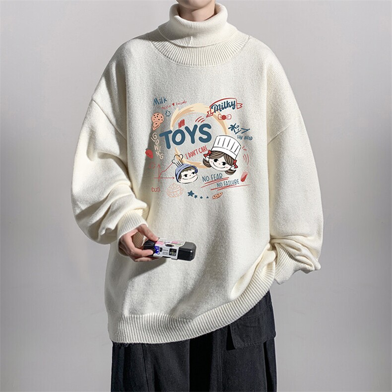 8XL高领毛衣男大码胖子堆堆领打底羊毛衫GM45385-P45加绒款-P65,男装T恤,电商A040