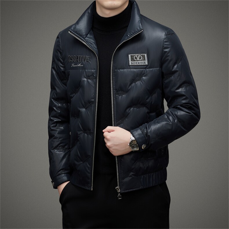 DJ22129钱塘2020-3冬季厚款时尚休闲简约立领中年男士羽绒服P350,男装羽绒服,钱塘207-3