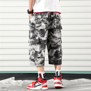2021夏季新款日系大码工装裤中裤宽松男休闲裤七分裤K286-P55图片