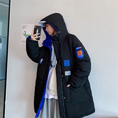 中长款棉衣男女冬季新款宽松保暖加厚连帽两面穿棉服外套526/P90，男装棉衣，星座506
