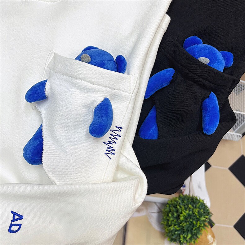 1港风中性风平铺刺绣字母小熊大码M-5XL情侣卫衣男WY8745P60控88，男装卫衣，星座226-2