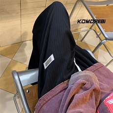 2024秋港风宽松休闲裤束脚抽绳拖地裤313A-1-KK303-P45控价68，男装休闲裤，星座808A-1