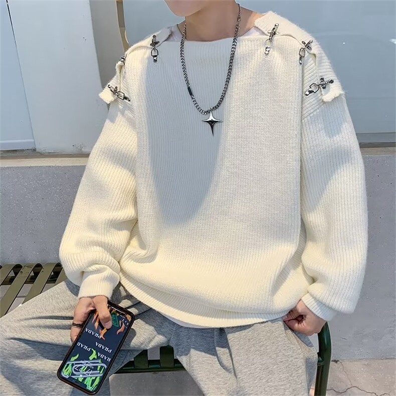 ins时尚毛衣针织衫新款宽松型纯色鹿毛绒流行街头JY01P68,男装针织衫/毛衣,星座1116-2