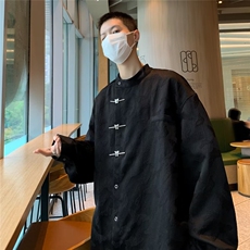 1506/QC30140/P56山本暗黑系衬衫百搭小众复古长袖衬衣男女情侣潮，男装衬衫，星座1506