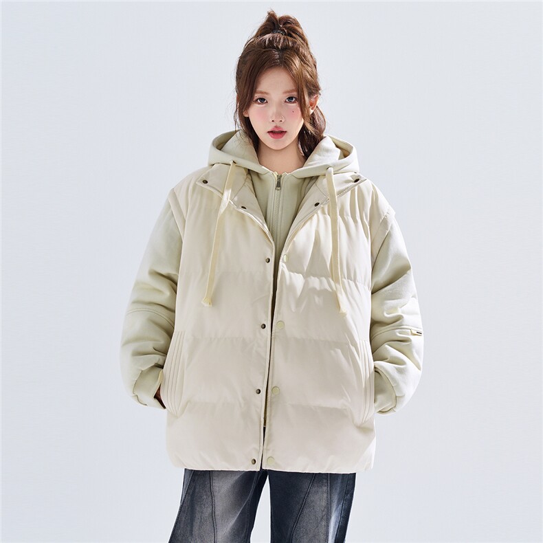 新款冬季羽绒棉服棉袄连帽假两件韩版宽松外套A436-2511-P85,男装棉衣,电商A436