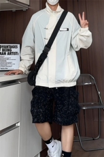 UPF50+防晒衣三防冰丝钓鱼服户外专用新中式男装立领盘扣夹克外套，男装防晒衣，电商基地A050
