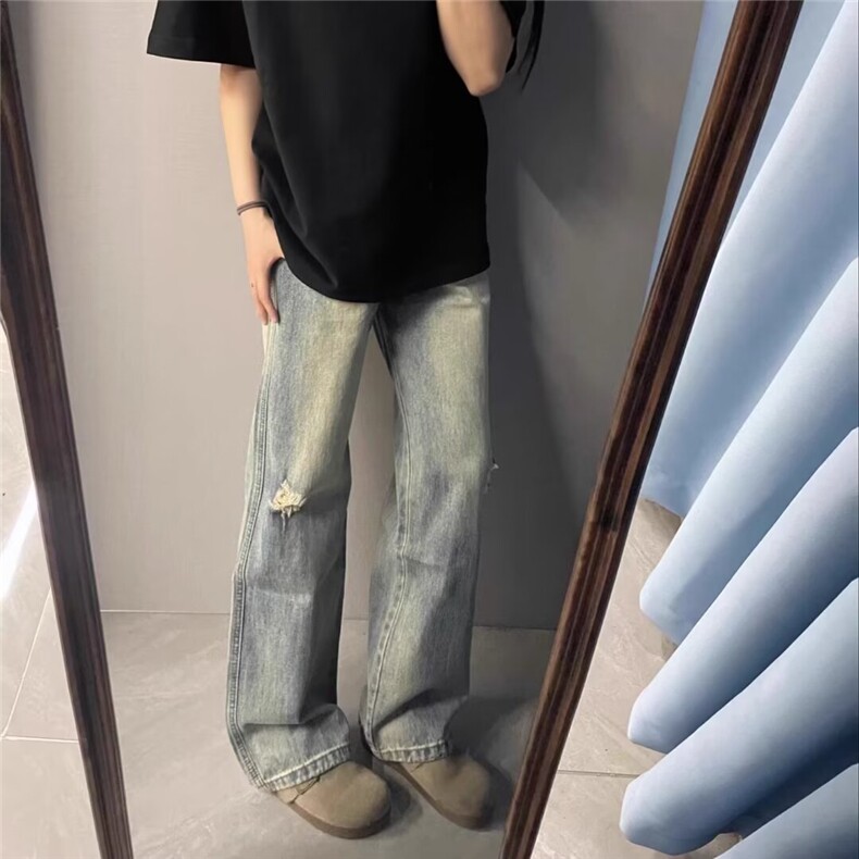 AK2088-P45美式潮牌休闲宽松直筒工装裤，女装休闲裤，星座617A-2