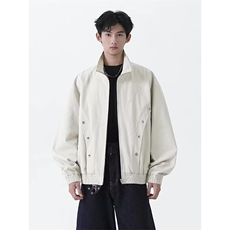 W10259-P90网图现货弧形结构正肩外套痞帅高级感美式工装夹克，男装夹克，星座1608