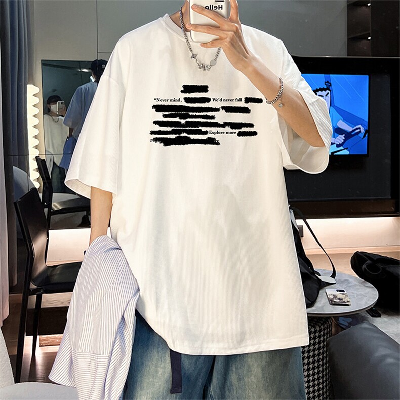 华夫格t恤男短袖男大码五分袖HT73445-P22,男装T恤,电商A040