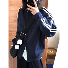 F240119-P88潮牌拉链立领卫衣女春秋款开衫情侣双杆拼接外套，女装短外套，星座617A-2