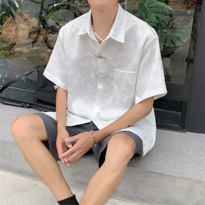 夏季新中式风男装衬衫薄款纹理小众设计感短袖衬衣C673-P42图片