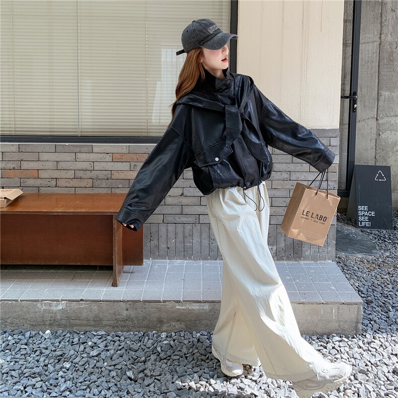 2026春秋季新款皮衣短款帽子可脱卸RF2C290-6869#-P185-K275,女装皮衣,2C290