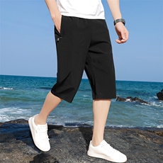 七分裤男士夏季薄款透气宽松休闲冰丝外穿运动裤夏季男士短裤潮，男装牛仔裤，电商B212（原钱塘6029）
