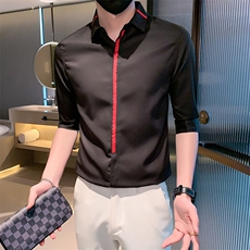 B216CS118P452025夏装新款男士中袖衬衫衬衫社会小伙风，男装衬衫，电商B216（原B302）