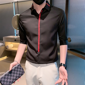 B216 CS118 P45 2025夏装新款男士中袖衬衫 衬衫 社会小伙风图片