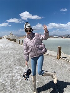 亮皮羽绒标90图片
