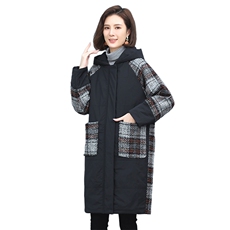 2022冬季新款女装时尚休闲保暖宽松舒适中长款女拼接，女装毛呢外套，叶笙衣