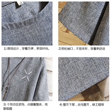 风复古亚麻短袖男棉麻t恤男半袖砖墙挂拍ZT71305-P35，男装T恤，电商A040A
