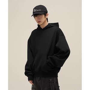 抖音得物高品质二开美式高街重磅结构辑明线纹理连帽卫衣外套W109,女装短外套,电商A486-1