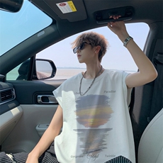 夏季新款外景设计感小众宽松背心男潮运动坎肩无袖T恤BX00511/P25，男装背心/马甲，电商B316