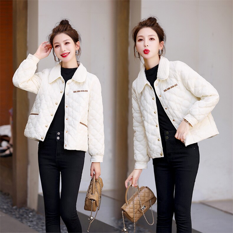 2024秋冬新款显瘦轻薄设计感小众羽绒棉服中长款收腰外套棉衣女，女装棉衣/棉服，尚洛菲