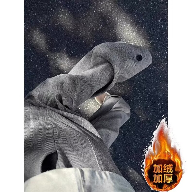 美式重磅运动卫裤男秋冬加绒加厚cleanfit弯刀裤直筒垂感阔腿长裤,男装休闲裤,星座506A