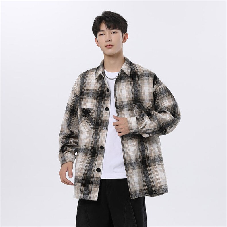 小香风复古格子加厚衬衫夹克外套休闲情侣宽松C2200-P45【特价】A图片