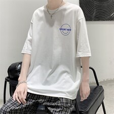 夏季短袖t恤男港风潮流时尚笑脸t恤A210-A8307-P25，男装T恤，星座210-3
