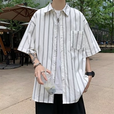 青春流行潮流男日常ins日系纯色新款标准衬衫CS6P32，男装衬衫，星座1116-2