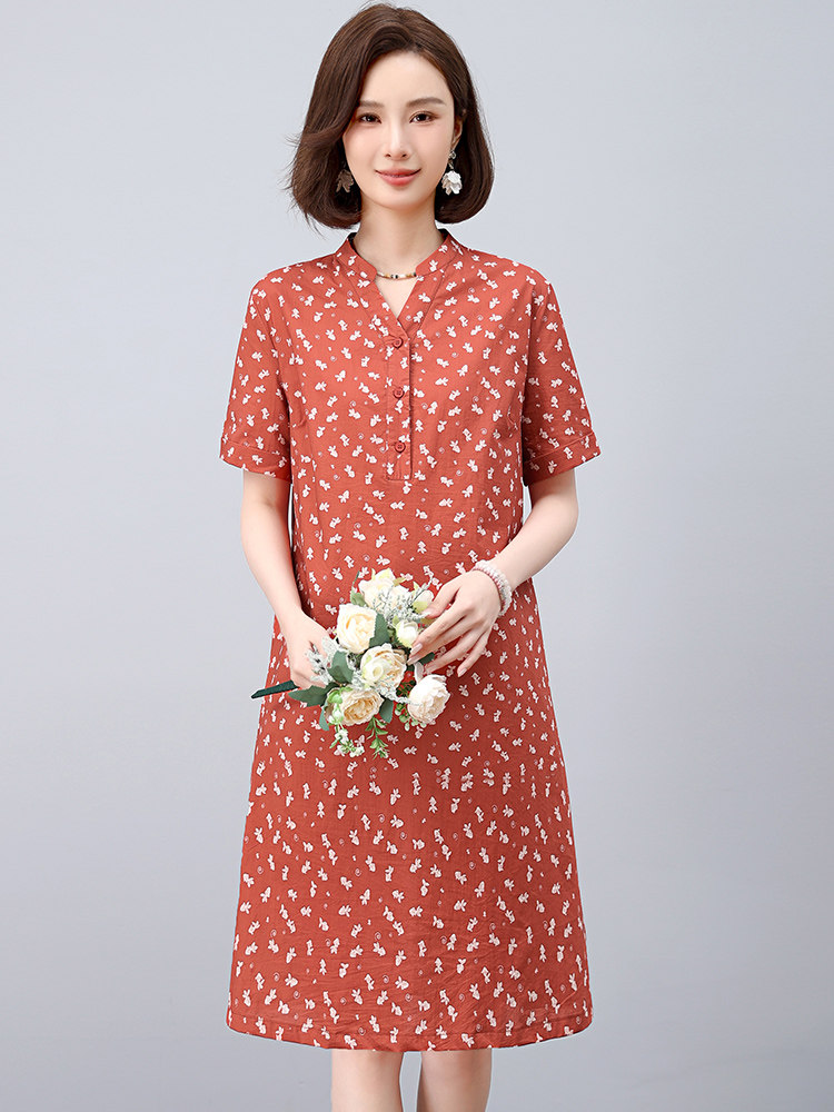 2025夏装新款简约时尚碎花连衣裙,女装连衣裙,阿丹