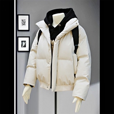 PU皮高街风显高冬季纯色加厚棉服防风保暖皮衣外套MY530P85，男装棉衣，电商A128