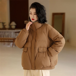 现货现货现货90白鸭绒休闲立领拉链羽绒服图片