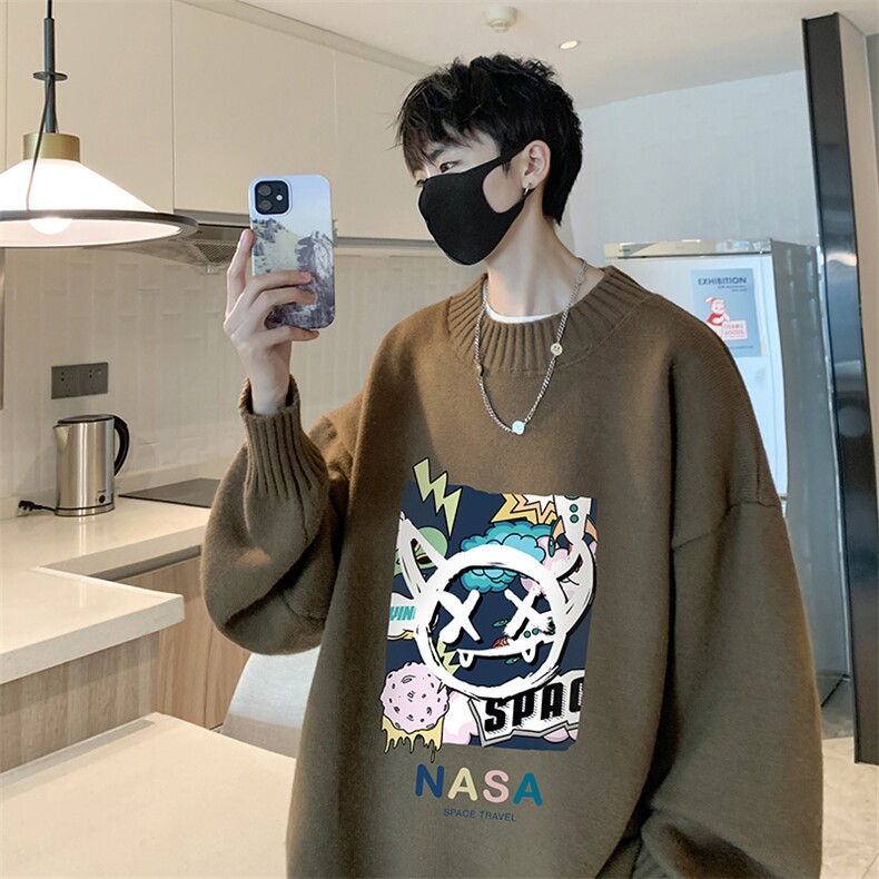 半高领毛衣男士大码针织衫男毛线衣男 M18275-P45 加绒款-P65图片