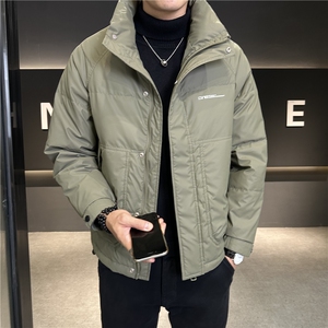冬季新款男士立领白鸭绒加厚防寒羽绒服外套上衣YRYR191P155,冬天牛仔长外套搭配图片图片
