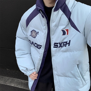 新款潮流刺绣拼色三防棉衣外套面包棉服xz914-4-MY01 P108控148图片
