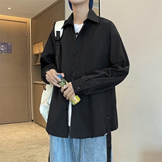 慵懒冷淡风长袖衬衫男oversize宽松休闲衬衣2023新款CS061-P43，男装衬衫，星座308B-1