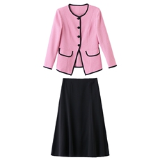 FTGUOGE果哥家粉色小香风外套女2025春季新款超好看圆领正肩上衣，女装西装，时尚俏佳人