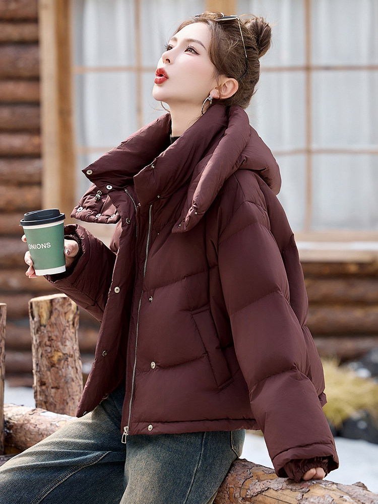 白鹅绒羽绒服女短款小个子冬季2025新款高级感超好看加厚高端,女装羽绒服,沁沁公主