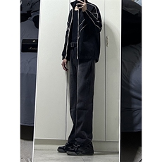 B221美式ins高街小众百搭纯色微喇牛仔裤LK22087-P55控78，男装牛仔裤，电商B221