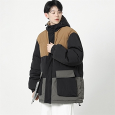 无影墙2026新品冬季宽松情侣装撞色棉服冬装加厚外套D008-P100，男装棉衣，星座717