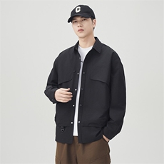 秋季纯色长袖工装衬衣男宽松落肩质感衬衫外套DSA157B-CS4501-P50，男装衬衫，电商A157B
