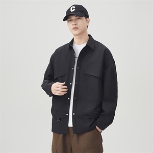 秋季纯色长袖工装衬衣男宽松落肩质感衬衫外套DSA157B-CS4501-P50图片