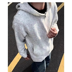 重磅慵懒风针织开衫男款秋季美式复古情侣款毛衣拉链设计宽松外套，男装针织衫/毛衣，星座506A