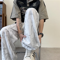 夏季新款潮流新中式百搭宽松休闲冰丝裤B315-K25688-特p30控58，男装休闲裤，电商B315