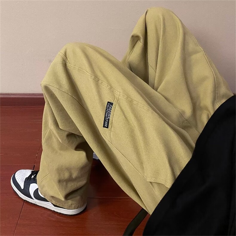 新款日系复古裤子男春季直筒休闲工装裤潮牌宽松阔腿裤G2931-p36图片