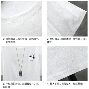 YT26167-P30 亚短袖t恤男大码五分袖男宽松七分袖 展架图片
