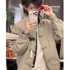 【有货】DJK611-P55春秋新中式复古盘扣百搭潮外套男女工装夹克，男装夹克，星座603-2