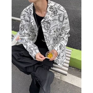 设计感夹克春秋季美式街头男士工装上衣宽松痞帅牛仔外套 JK3509图片
